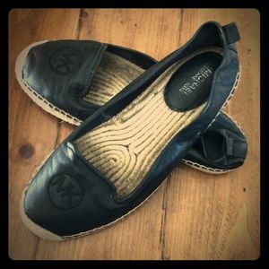 Michael Kors Black leather espadrilles